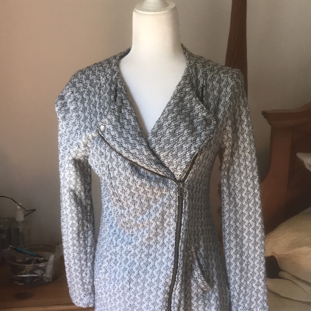 Lucky Brand Tweed Knit Zippered Jacket Size Small